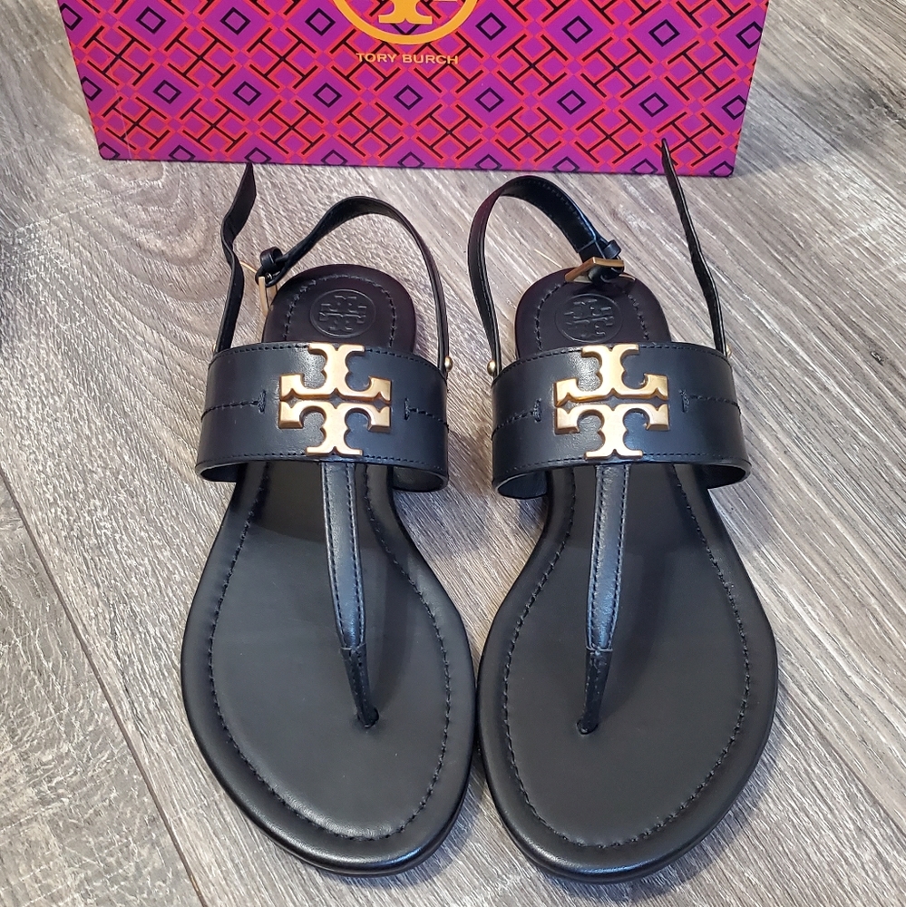 Tory Burch sandals 7.5 black/ strap black sandals